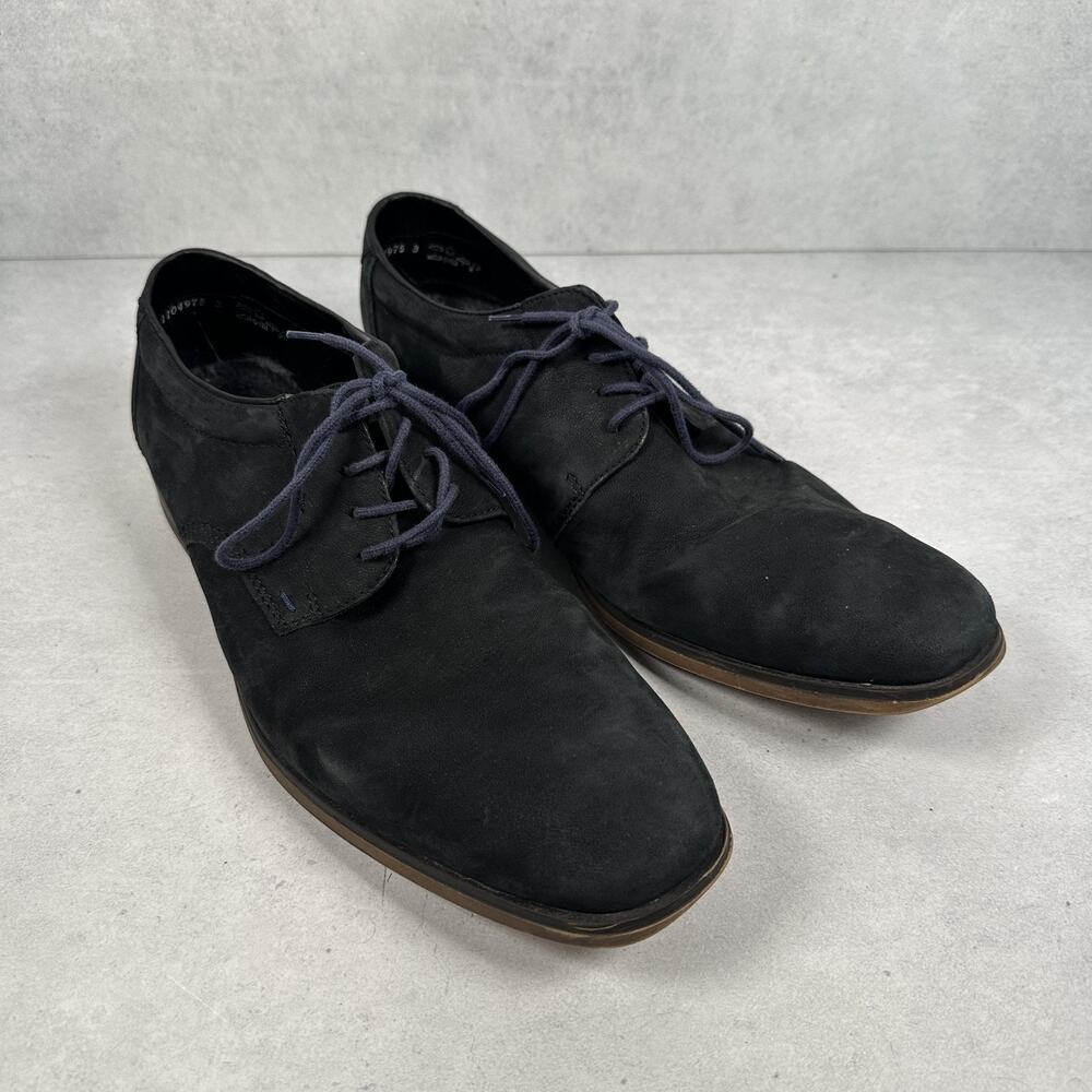 Rieker Shoes Mens Size 10.5 Blue Nubuck Derby Dress Comfort Square Toe 85211